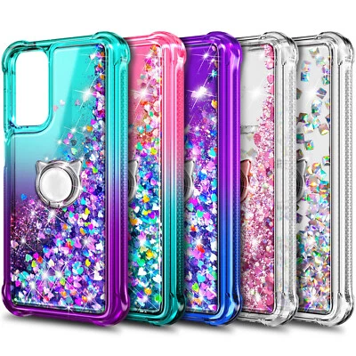 For Motorola Moto g PLAY 2024 Glitter Ring Phone Case + Tempered Glass & Lanyard - Image 1 of 4