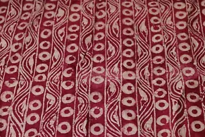 Pinkish Red Nigerian adire batik hand printed fabric sold by the yard - Picture 1 of 11