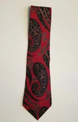 Meeting Street Mens Silk Tie Red Paisley New Without Tags Foto 1 de 3