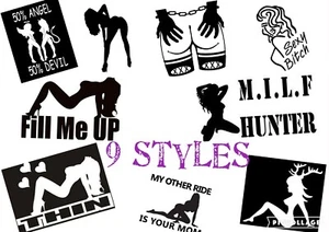 Sexy girl female adult handcuff thin milf Die Cut Vinyl Decal sticker 9 styles - Picture 1 of 37