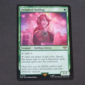 Delighted Halfling 158 Magic The Gathering El Señor de los Anillos (LTR) Raro Casi Nuevo - Imagen 1 de 2