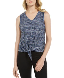 Camiseta sin mangas para mujer talla L ideología azul cuello en V con lazo delantero - Imagen 1 de 7