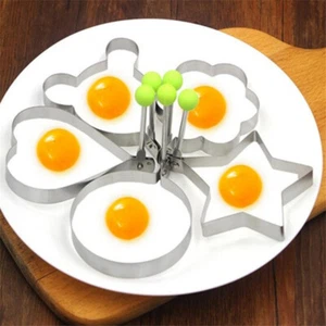 5Pcs Stainless Steel Fried Egg Shaper Mould Pancake Mold Cooking Kitchen Tools - Picture 1 of 8