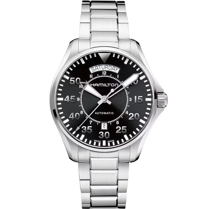 Hamilton Khaki Aviation Pilot Day Date Auto 42mm Black Dial Watch H64615135 - Image 1 of 1