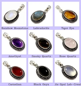 Colgante de piedras preciosas de luna arco iris natural plata de ley 925 joyas para niñas - Imagen 1 de 30