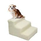 3-Step Pet Stairs with Washable Cover for Cats Dogs, Beige