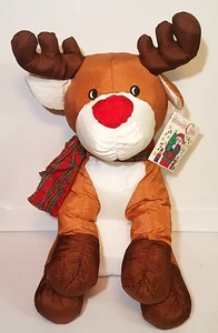 Vintage 1993 Int’l Silver Co. Christmas plush nylon Rudolph The Reindeer 16” Tag - Picture 1 of 5