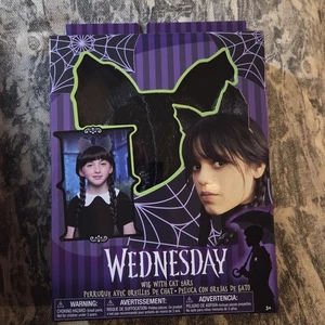 Wednesday addams Wig with Cat Ears NIB - Picture 1 of 2