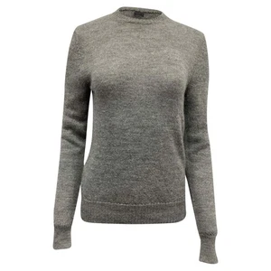 Prada Knitted Crewneck Sweater In Wool Men Grey Size 46 - Picture 1 of 6