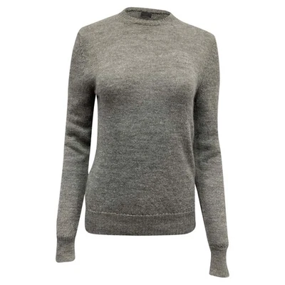 Prada Knitted Crewneck Sweater In Wool Men Grey Size 46 - Image 1 of 4