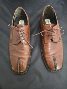 Scarpa elegante Oxford uomo Mezlan Pompei pelle marrone punta spaccata taglia 11M - Foto 1 di 7