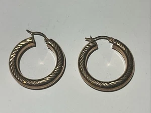 925 Sterling Silver Hoop Pierced Earrings BRONZE TONE FREE SH - Picture 1 of 5