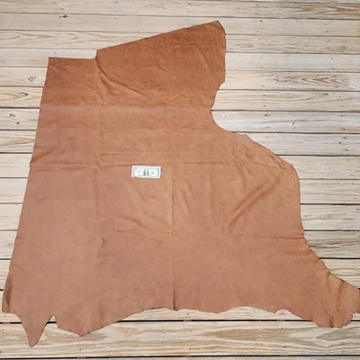 Remanente de tapicería de cuero marrón parcial de piel de vaca de alta calidad L12 Foto 1 de 4