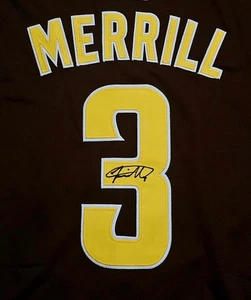 Jackson Merrill Future Star Signed San Diego Padres Jersey Size L W/Coa - Picture 1 of 3