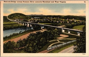 Hancock River Bridge Over Potomac River in Hancock MD Postcard West Virginia JH3 - Picture 1 of 2