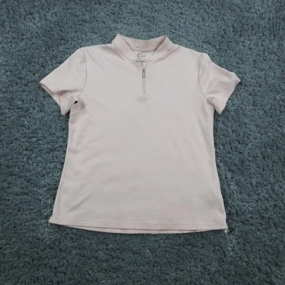 Nike Dri-FIT Shirt Womens Medium Pink 1/4 Zip Short Sleeve Lightweight Top Tee - Image 1 of 4