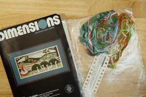 Vintage Counted Cross Stitch Kit Dimensions Girl and Geese 3546 Complete - Picture 1 of 3