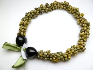 Hawaii Wedding / Graduation Kukui Nut Lei Luau Hula Necklace ~ 31047 ( Qty 2 ) - Picture 1 of 1