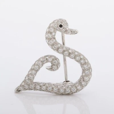 Chopard Diamond Swan Brooch K18 WG 750 23.5mm x 23.6mm 3.3g - Image 1 of 4