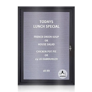 Enclosed Changeable Letter Boards Outdoor Message Board with Locking Door, Gr... - Picture 1 of 7