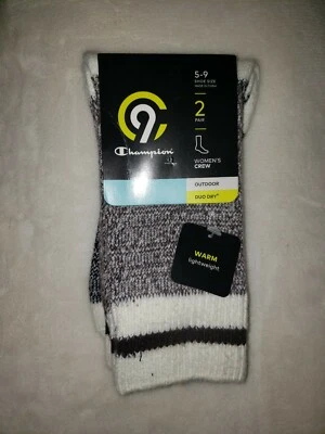 Champion Mujer Crew Exterior Duo Seco 2 Pares Zapatos Talla 5-9 (S1) Foto 1 de 2