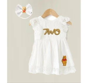 Classic Winnie the Pooh Dress Smash Cake Outfit Second Birthday Clothes Dress - Picture 1 of 4