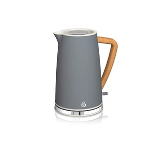 Swan SK14610WGRYN Nordic Jug Kettle, Wood Effect, 1.7L 3KW, Matte Slate Grey - Picture 1 of 7