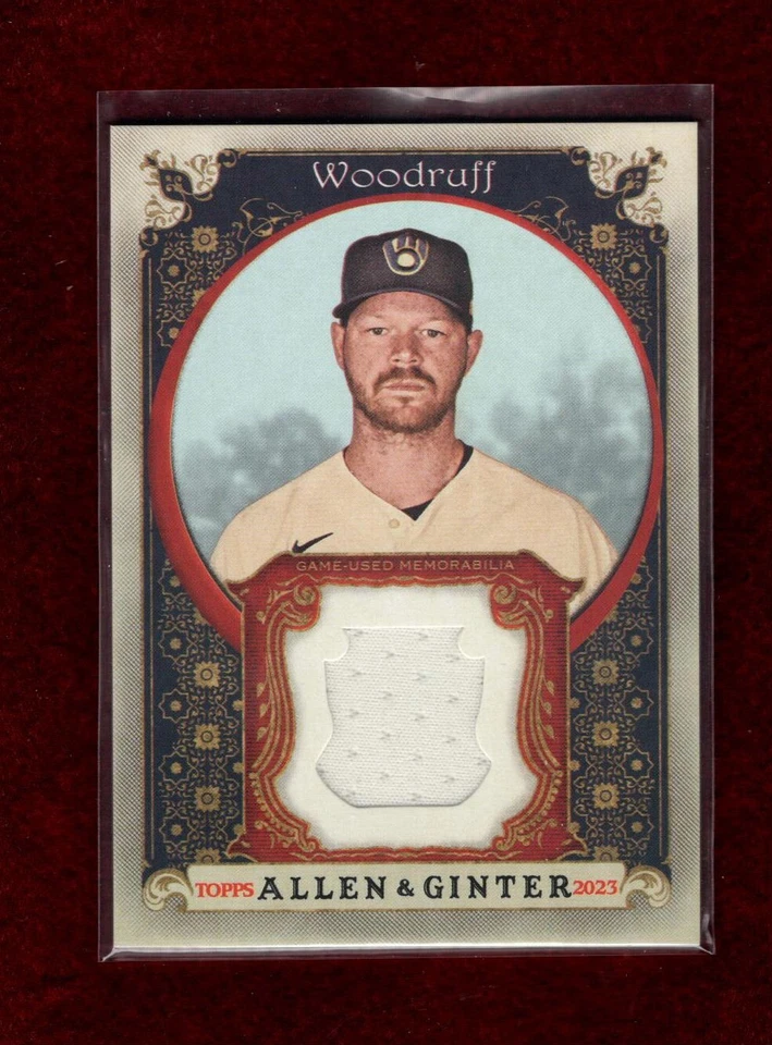BRANDON WOODRUFF 2023 ALLEN & GINTER RELIC CARD MILWAUKEE BREWERS - Image 1 of 1