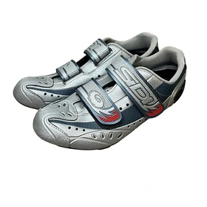 SIDI Cycling Shoes EU 39 Two Strap Silver W/ Cleats Bike Blaze 6 Men 7.5 Women - Picture 1 of 13