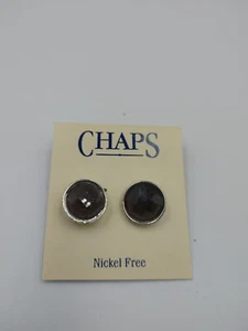  Pendientes Chaps Ralph Lauren tono dorado + piedra marrón nuevos en caja - Imagen 1 de 1