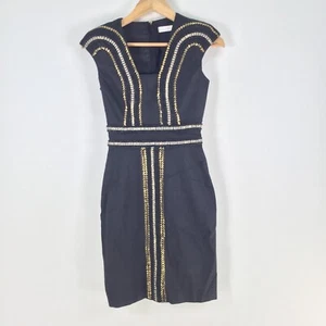Sass & bide womens dress size 6 pencil black beaded embellished 097082 - Picture 1 of 10