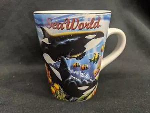 Beautiful SEA WORLD Orca Shamu Killer Whale Coral Reef Souvenir Coffee Mug - Picture 1 of 6