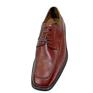 Tasso Elba Leather Lace Shoes Men SZ 13D Brown Square Toe EUC - Picture 1 of 7