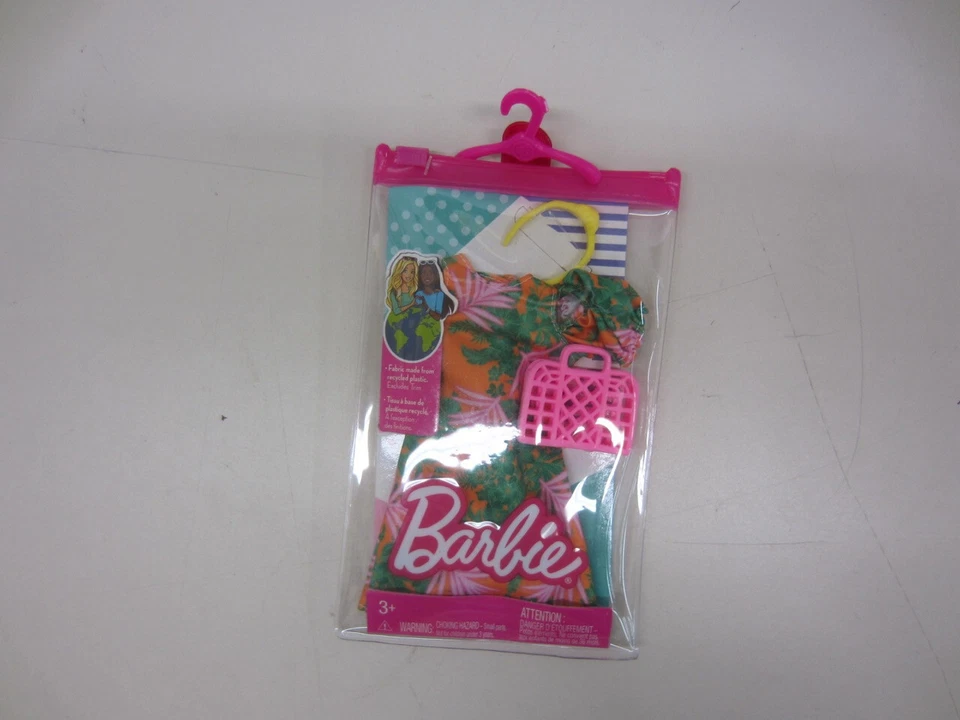 Barbie Outfit Floral Dress Bag Shoes Headband Accessory Travel Pack Mattel