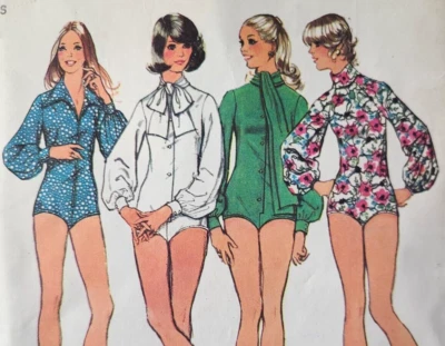 Vtg Simplicity 5746 Sew Pattern Bodysuit Top Shirt Bow Bishop Sleeves 36 Size 14 - Image 1 of 4