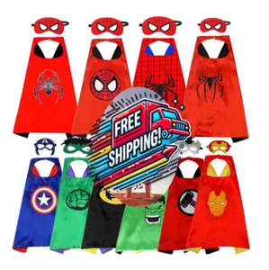 Superhero Capes Masks Kids Carnival Halloween Costume Cosplay Supplies Dress Up - Picture 1 of 27