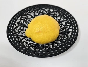 Schale Teller Wandteller  Dekoteller Obstteller Geschenk schwarz aus Gusseisen - Bild 1 von 5