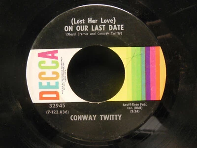 Conway Twitty I'll Never Make It Home Tonight / On Our Last Date 45 RPM VG (G6)  - Image 1 of 2