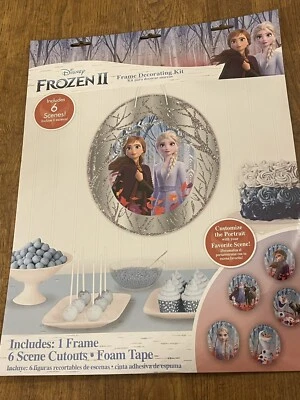 Disney FROZEN 2 Glittery Frame & 6 Interchangeable Portraits Party Decor Bedroom - Image 1 of 4