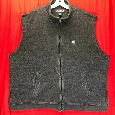 Men's Big Dogs 4XL grayish black cotton/poly knit slvlss standup collar zip vest - Image 1 of 4