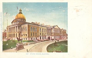 Vintage Postcard State House Statue Historical Building Boston Massachusetts MA - Picture 1 of 2