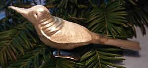 Pájaro antiguo en pinza decoración de árbol de Navidad cola de fibra de vidrio Lauscha Turingia V8 - Imagen 1 de 6