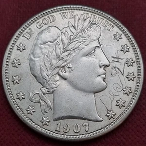 1907 D Barber Half Dollar 50c High Grade BU Details #59264 - Picture 1 of 2