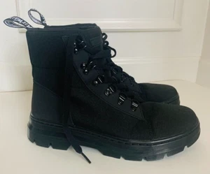 Dr. Doc Martens AirWair Combs Combat Boots Black Canvas Women's SZ 10 VG COND - Picture 1 of 7