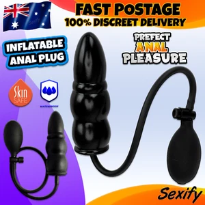 Inflatable Anal Plug Butt Dildo Expander Expandable Masturbation Large Sex Toy - Picture 1 of 11