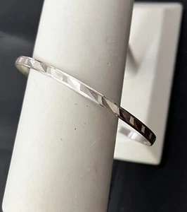 Sterling Silver 5mm Diamond Cut Slip-on Bangle Bracelet Size 9 - Picture 1 of 5