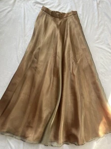 Jbs Ltd A line Organza Long Skirt Size 6 Gold Color Vintage Size 6 - Picture 1 of 7