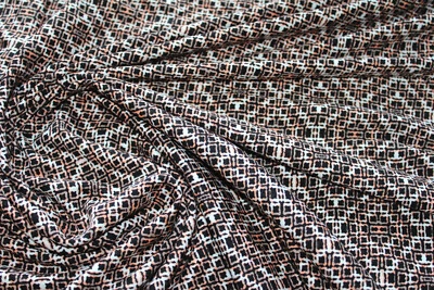 Jersey 3,60€/m²  bräunliches Diagonalkaro, Viskose  mit Elasthan AL21 - Bild 1 von 2