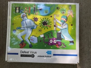 Defeat Virus 1000 Piece Jigsaw Puzzle 70x50 cm New Sealed Doctor Scientist Germ - Picture 1 of 1