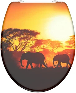 WC-Sitz Deckel Brille Toiletten Klodeckel Softclose Schnellverschluss Afrika - Bild 1 von 6